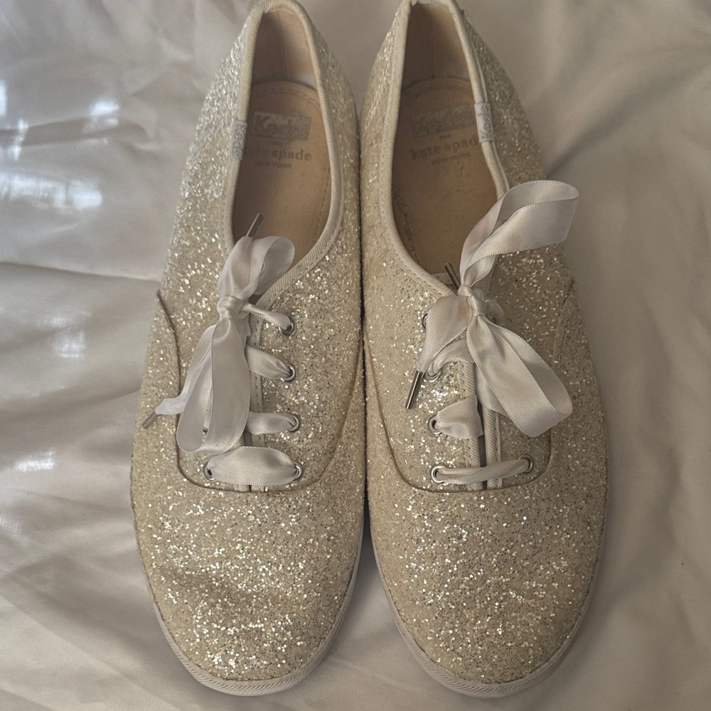 Kate Spade Sparkling Glitter Sneakers - Cream